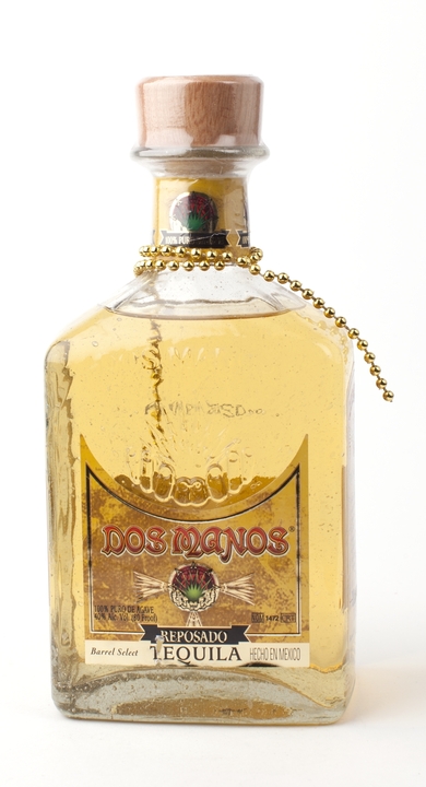 Bottle of Dos Manos Reposado Tequila