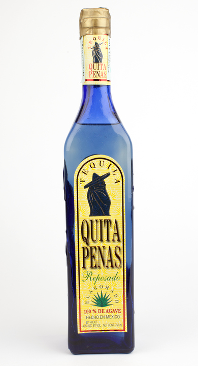 Bottle of Quita Penas Tequila Reposado