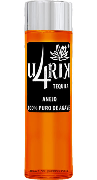 Bottle of U4RIK Tequila Añejo