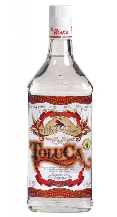 Bottle of Toluca Tequila Blanco