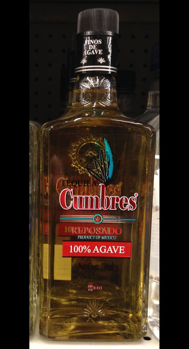 Bottle of Tequila Cumbres Reposado