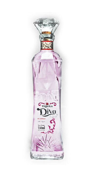 Bottle of DIVA Tequila Platino
