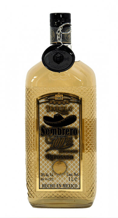 Bottle of Sombrero Negro 100% Agave Reposado