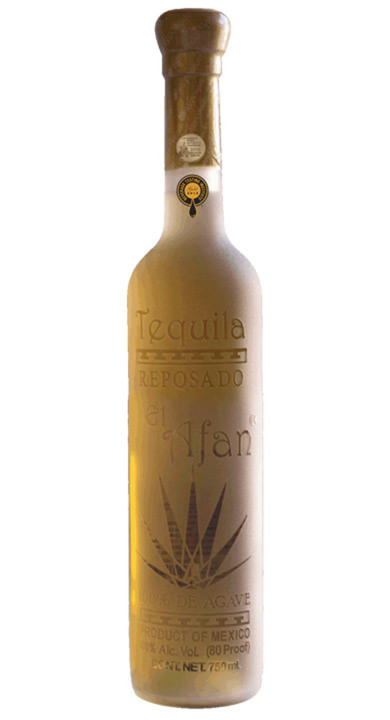 Bottle of El Afan Tequila Reposado