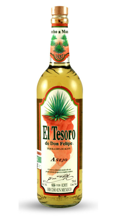 Bottle of El Tesoro Añejo (White Label)