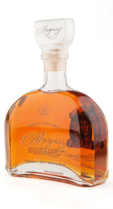 Bottle of Malinalli Extra Añejo Tequila