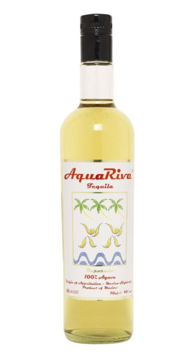 Bottle of AquaRiva Reposado Handmade Tequila