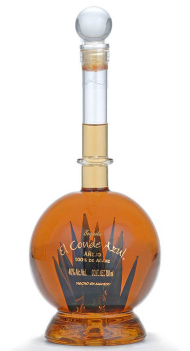 Bottle of El Conde Azul Añejo