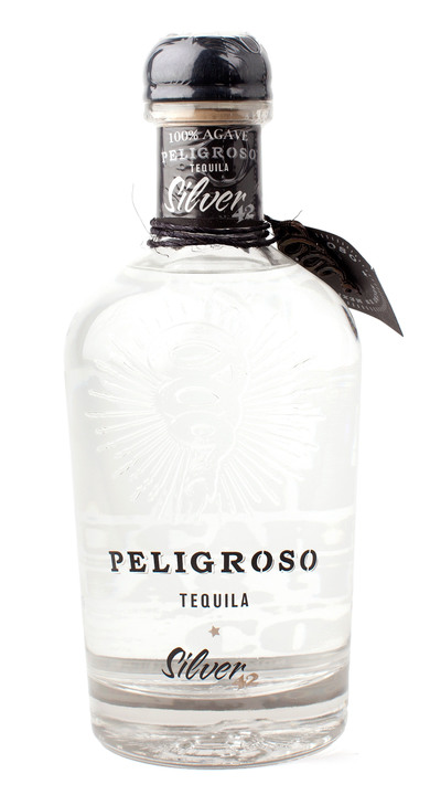 Bottle of Peligroso Silver Tequila