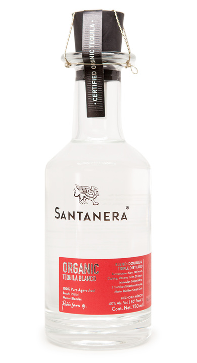 Bottle of Santanera Organic Tequila Blanco