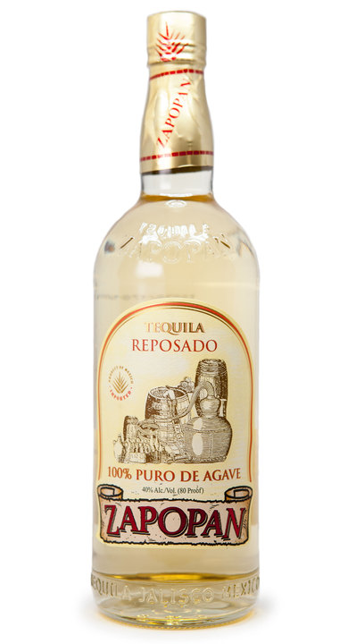 Bottle of Zapopan Reposado Tequila