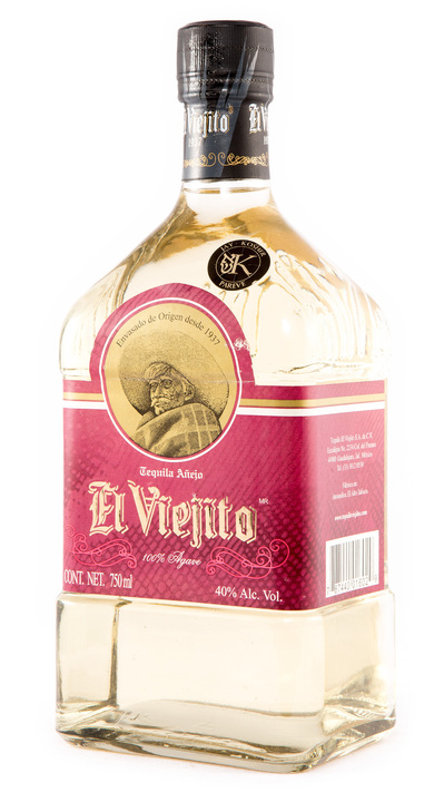 Bottle of El Viejito Tequila Añejo