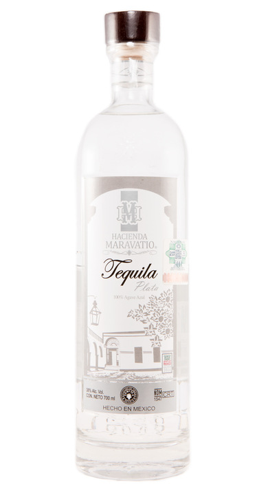 Bottle of Hacienda Maravatio Tequila Plata