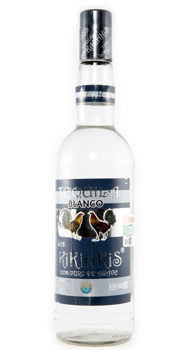 Bottle of Los Kikirikis Blanco Tequila