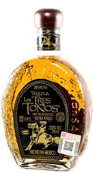 Bottle of Los Tres Toños Tequila Extra Anejo