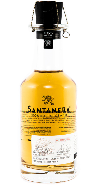 Bottle of Santanera Tequila Reposado