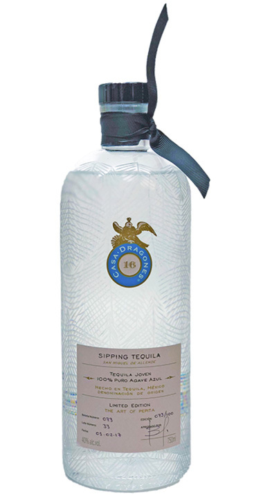 Bottle of Casa Dragones Tequila Joven (Pepita Bottle)