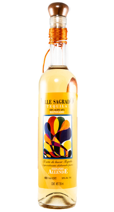Bottle of Valle Sagrado Tequila Reposado