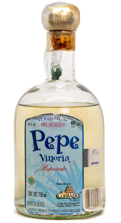 Bottle of Pepe Vinoria Tequila Reposado