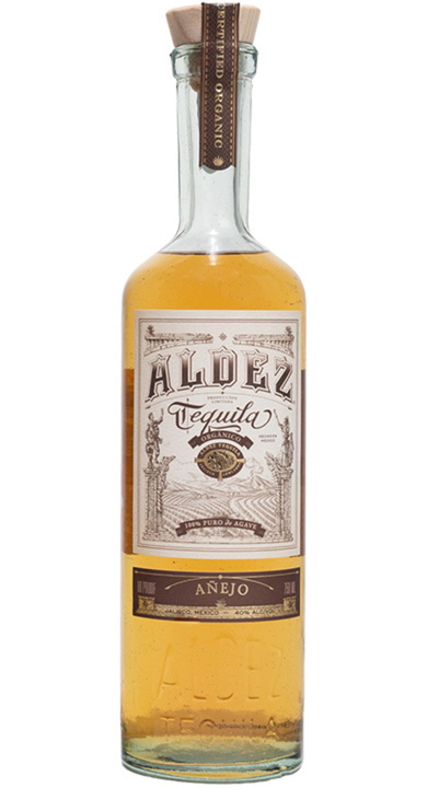 Bottle of Aldez Organic Tequila Añejo