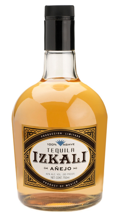 Bottle of Izkali Tequila Añejo