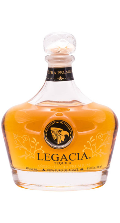 Bottle of Legacia Tequila Añejo