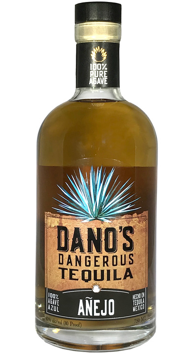 Bottle of Dano's Dangerous Tequila Añejo