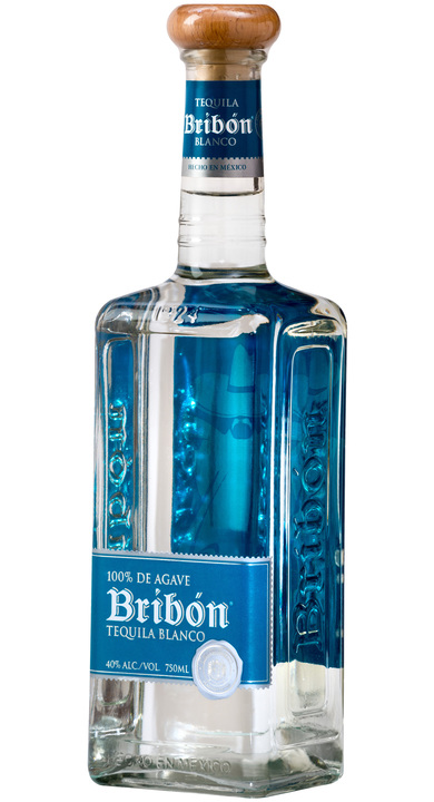 Bottle of Bribón Tequila Blanco (Blue Label)
