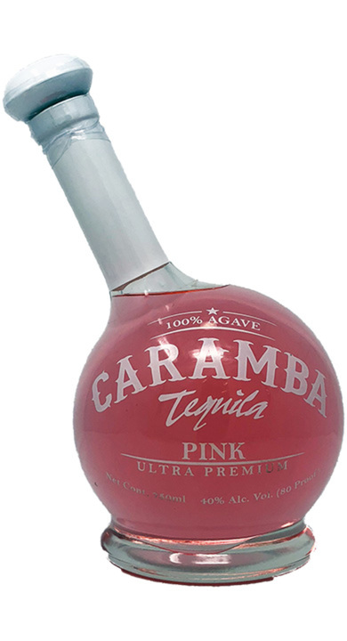 Bottle of Caramba Pink Silver Reposado