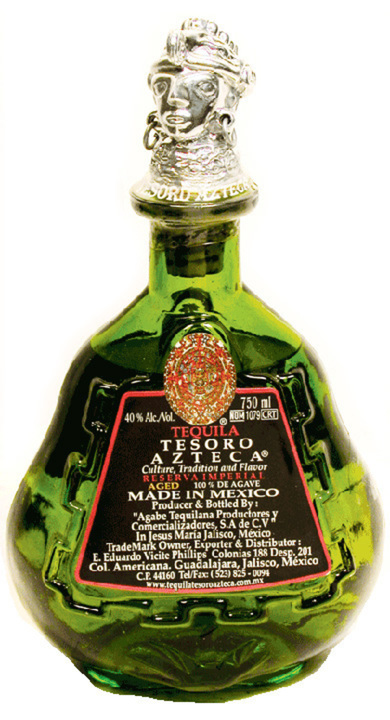 Bottle of Tesoro Azteca Añejo