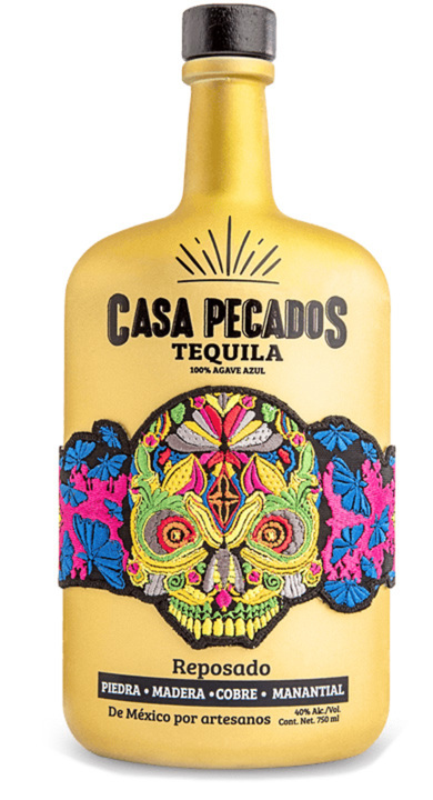 Bottle of Casa Pecados Tequila Reposado