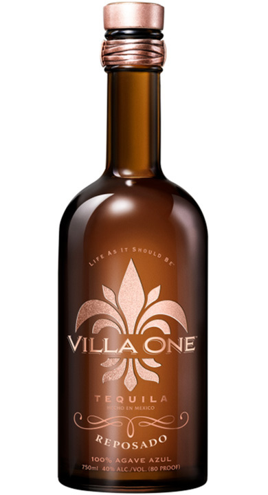 Bottle of Villa One Tequila Reposado
