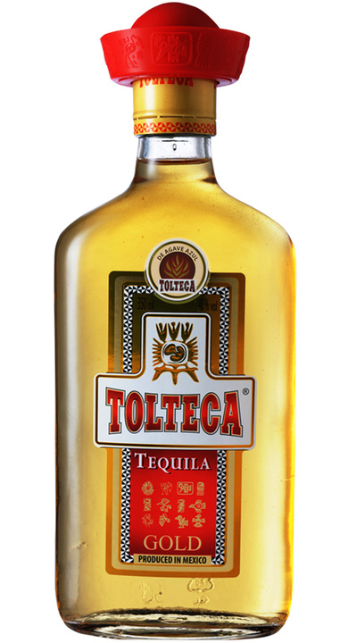 Bottle of Tolteca Tequila Gold