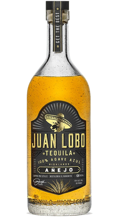 Bottle of Juan Lobo Añejo Tequila