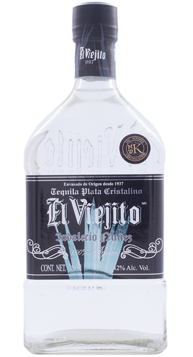 Bottle of El Viejito Plata Cristalino