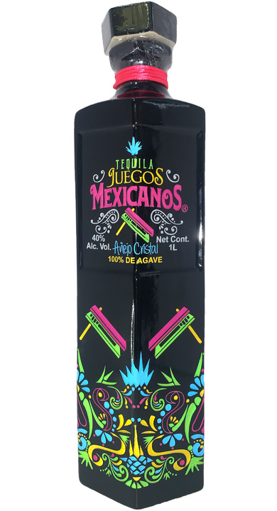 Bottle of Juegos Mexicanos Tequila Añejo Cristalino