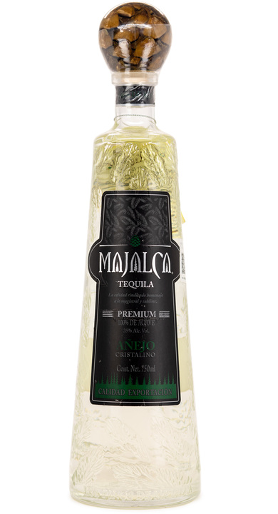 Bottle of Majalca Tequila Añejo Cristalino