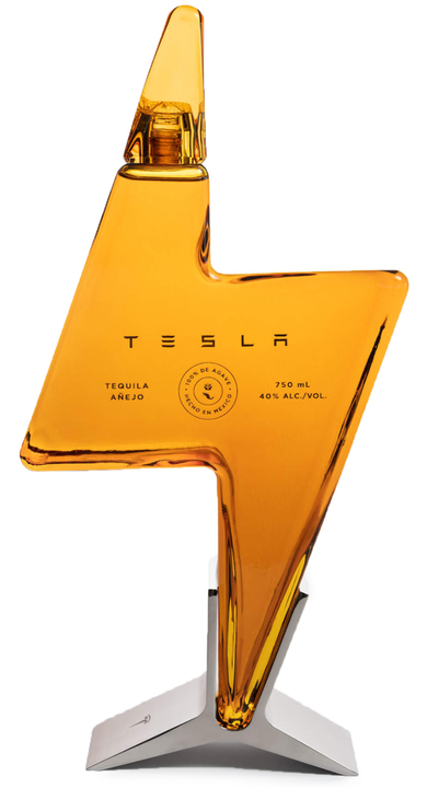 Bottle of Tesla Tequila Añejo