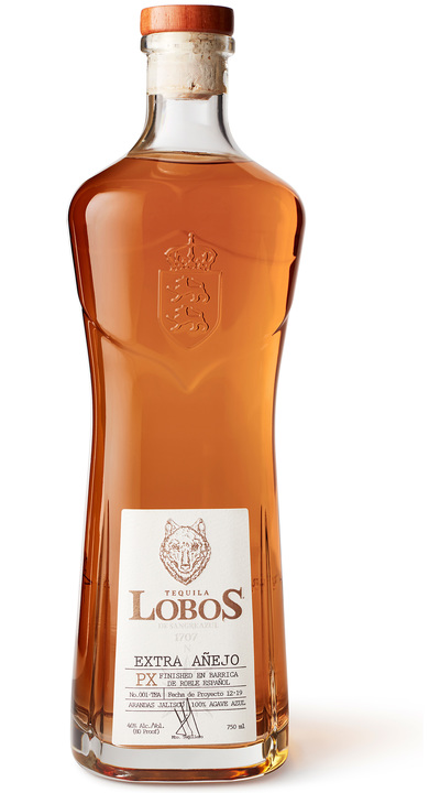 Bottle of Tequila Lobos 1707 Extra Añejo