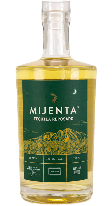 Bottle of Mijenta Tequila Reposado