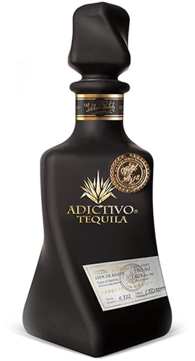 Bottle of Adictivo Tequila Extra Añejo Black