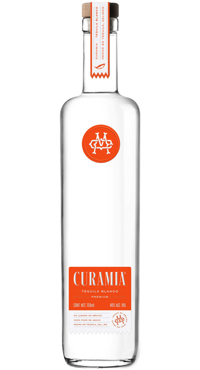 Bottle of Curamia Tequila Blanco