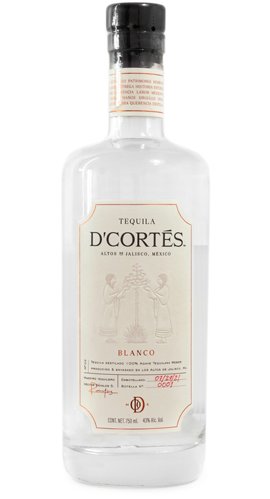 Bottle of Tequila D'Cortés Blanco