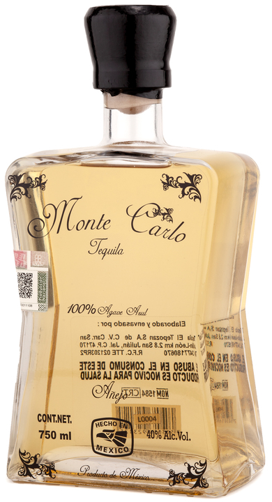 Bottle of Monte Carlo Tequila Añejo