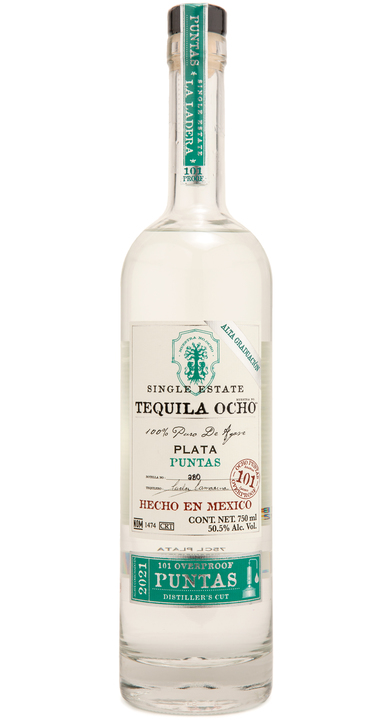 Bottle of Tequila Ocho Plata Puntas - 2021 La Ladera