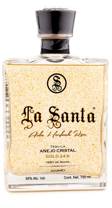 Bottle of La Santa Tequila Añejo Cristal - Gold 24k
