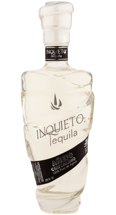 Bottle of Inquieto Tequila Añejo Cristalino