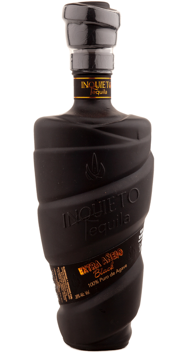 Bottle of Inquieto Tequila Extra Añejo Black