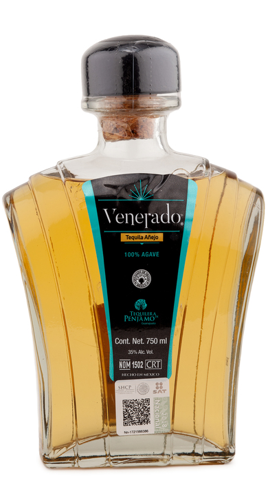 Bottle of Venerado Tequila Añejo