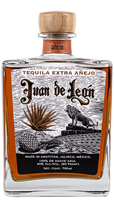 Bottle of Juan de León Tequila Extra Añejo